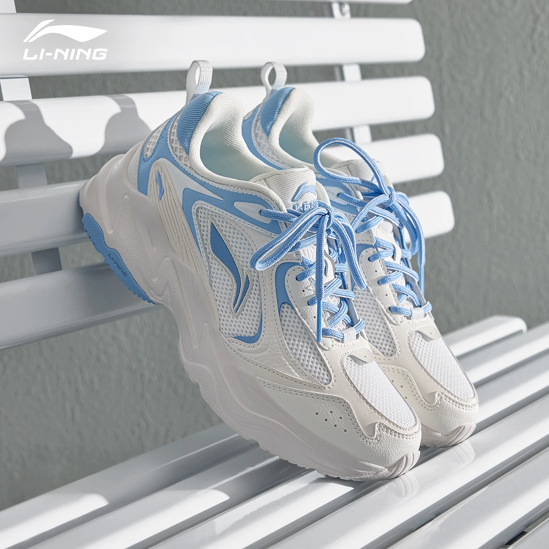 李宁女鞋老爹鞋夏季低帮透气网面潮流厚底增高休闲鞋百搭旅游鞋子