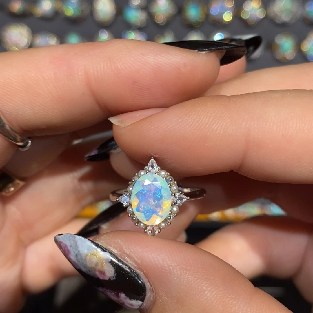 欧泊银S925镶嵌戒指