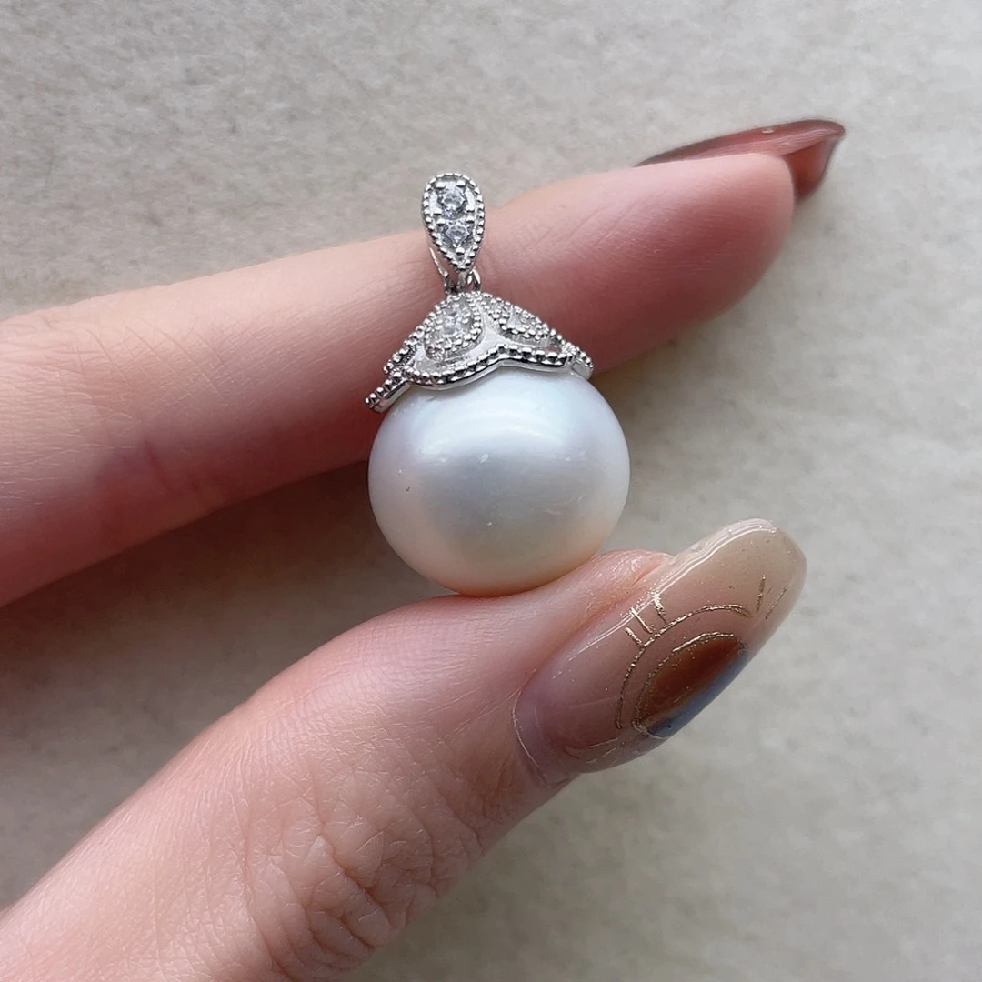 海水珍珠吊坠81银S925镶嵌
