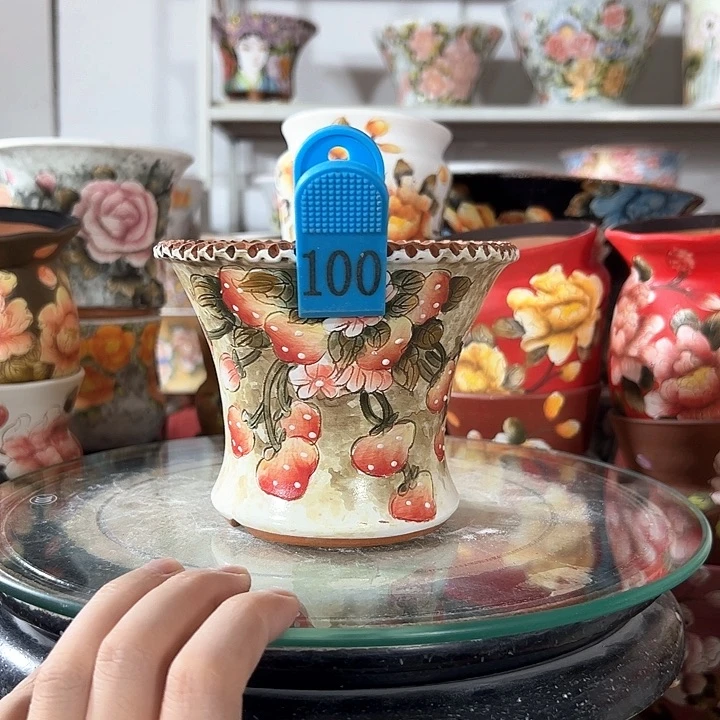 景德镇手绘花盆幸运花盆