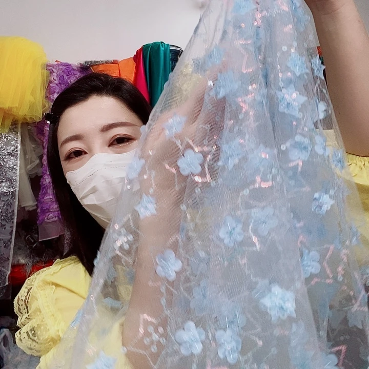 无纺布粉色蓝色网纱