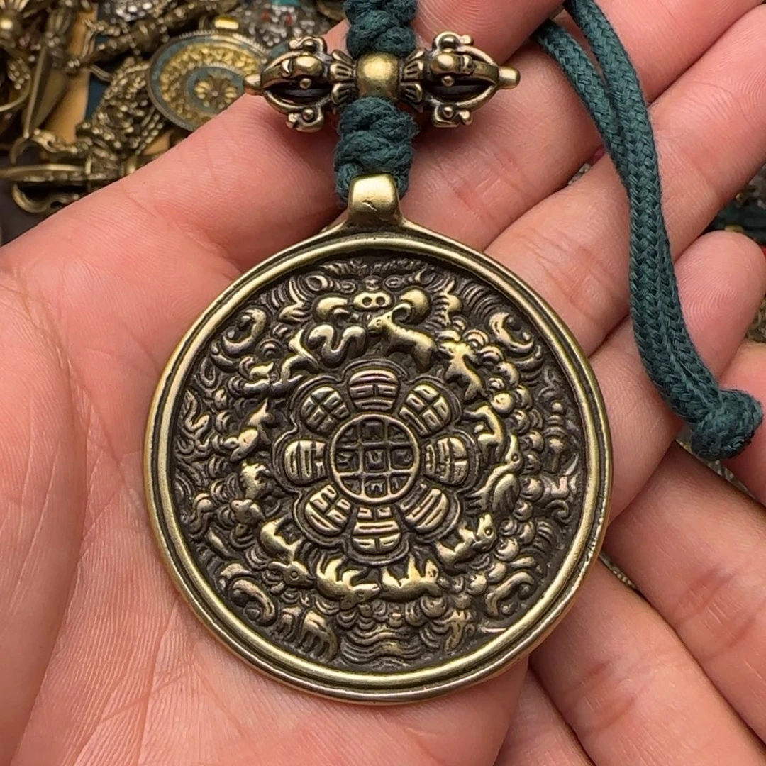 老铜九宫牌吊坠喜欢的来