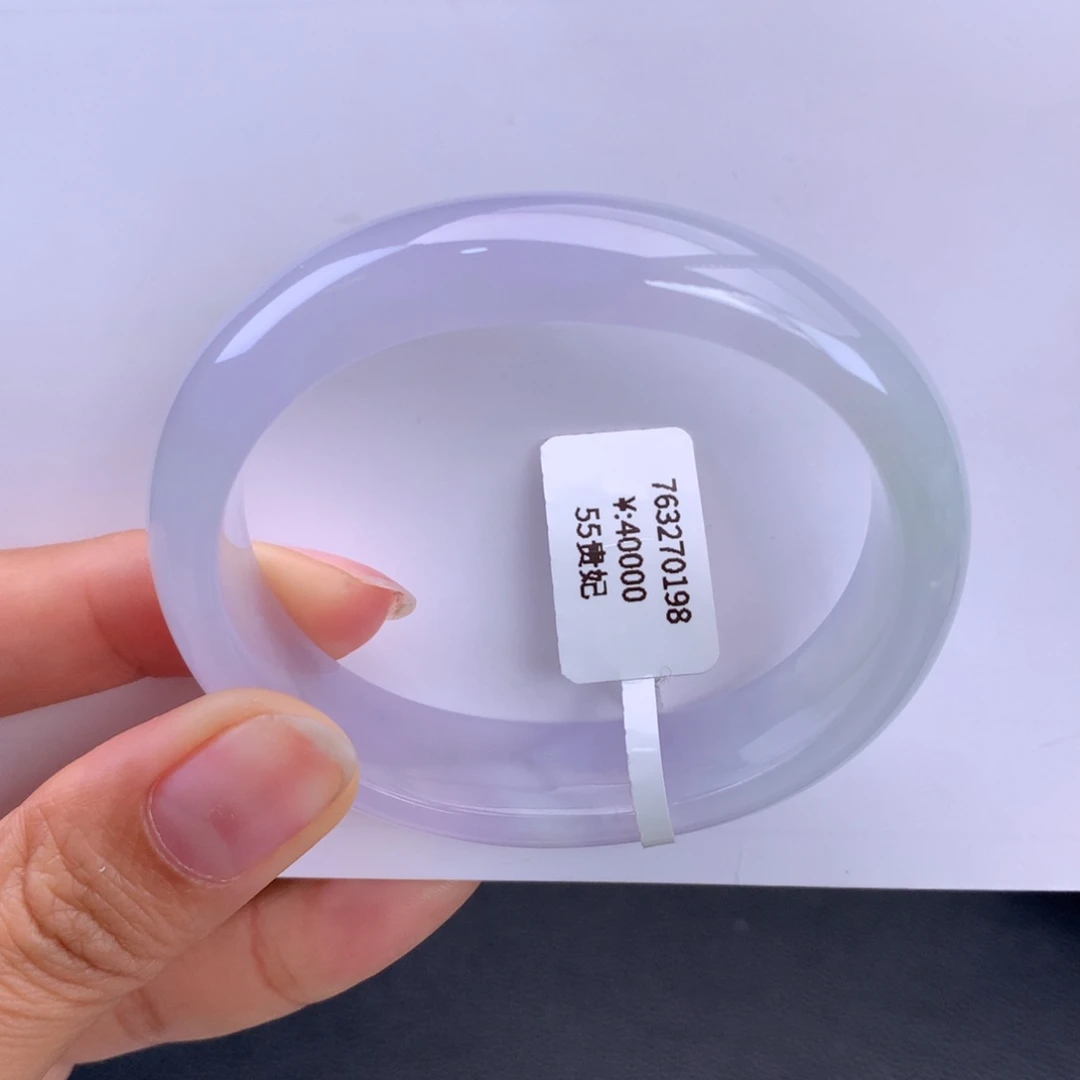 翡翠手镯未镶嵌回流）冰胶粉紫贵妃（实价44300）