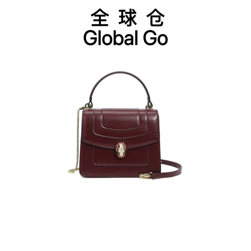 【Global Go】法式轻奢高级感小方包蛇头手提单肩女X-9209安哥拉红