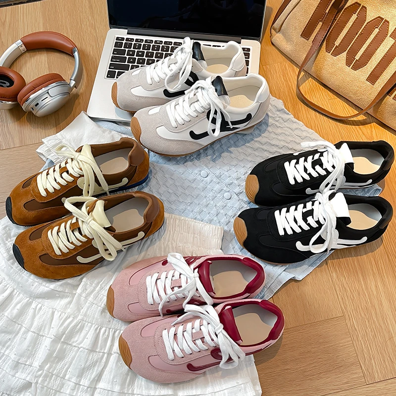 大幂幂同款韩版德训鞋鞋子爆款时尚系带休闲鞋复古百搭阿甘鞋鞋子