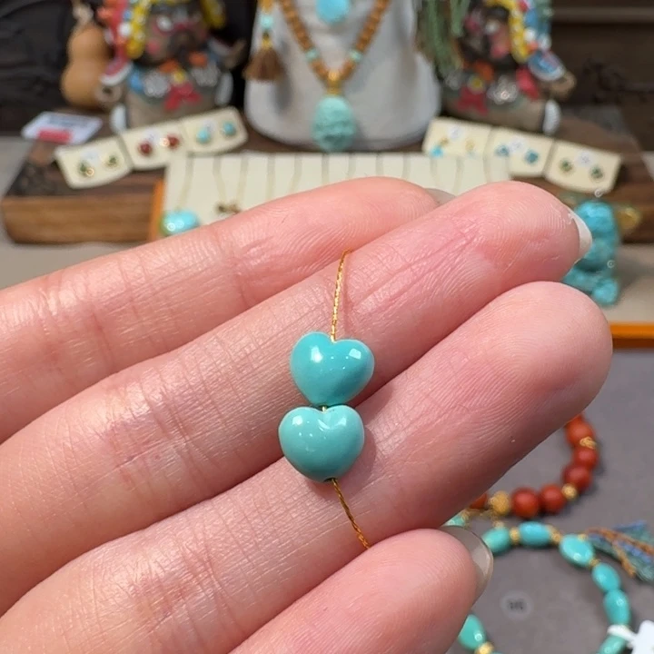 绿松石未镶嵌爱心配饰