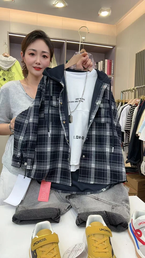 儿童中大童卫衣上衣休闲宽松圆领秋季C18复古日系春秋