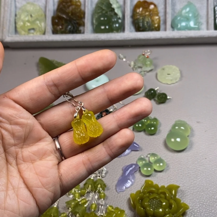 【闪购商品】未镶嵌蛇纹石玉挂件耳饰耳环项链