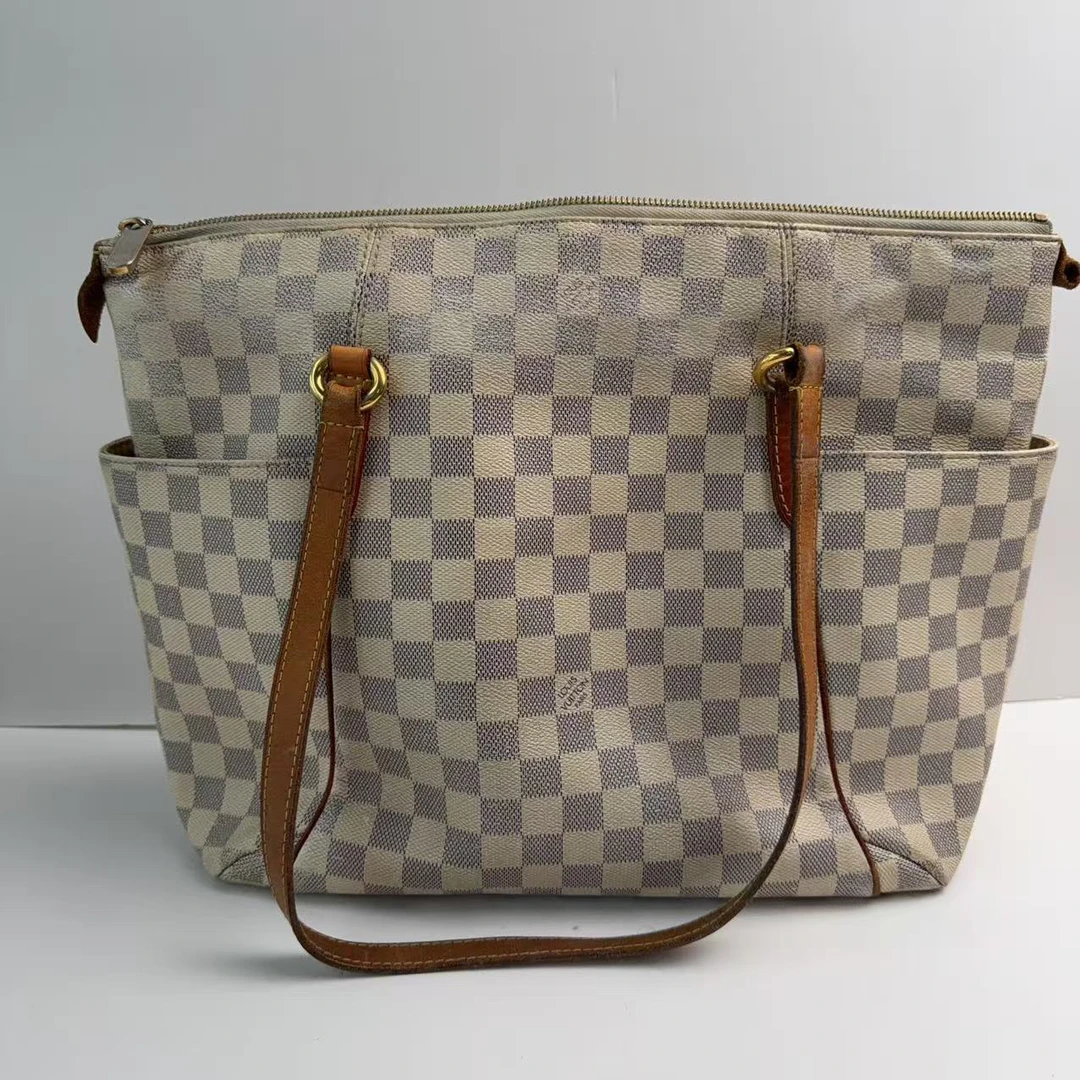 95新 LouisVuitton/路易威登 路易威登白棋盘奶瓶手提包