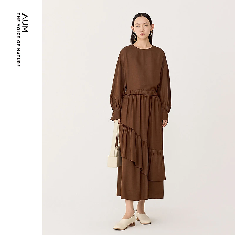 AUM 时尚休闲卫衣女士春气质显瘦收腰长袖复古宽松上衣M1EG10881