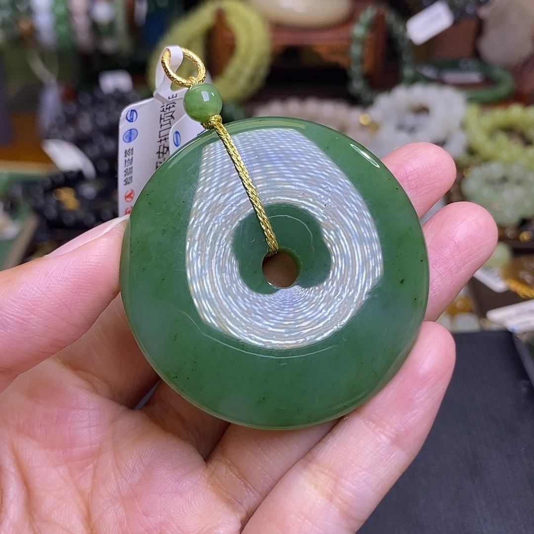 未镶嵌手镯和田玉毕业级镯心料碧玉平安扣孤品