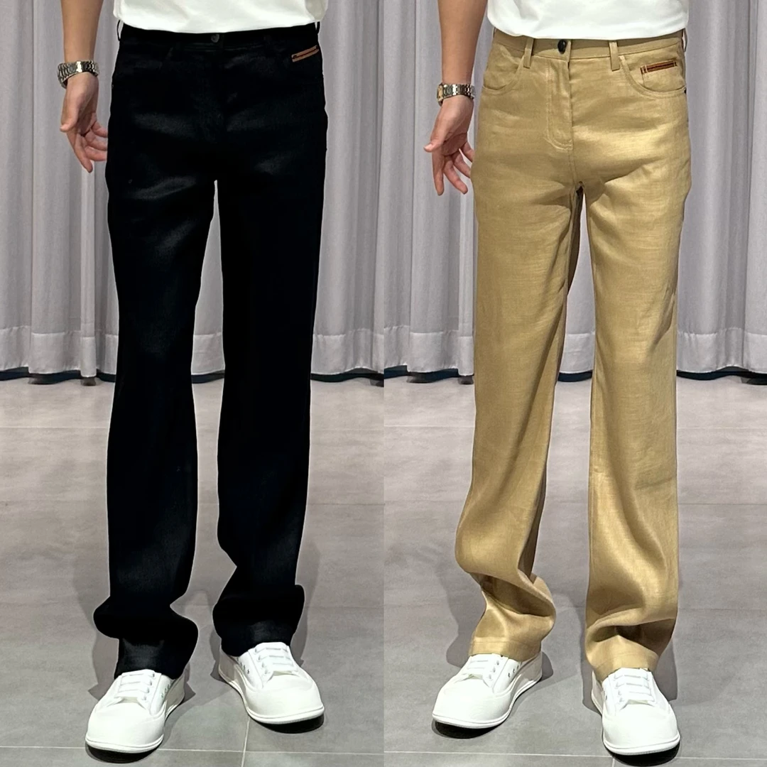 BLANDOO“商务休闲” 杰家男士简约百搭亚麻混纺休闲裤5BD253