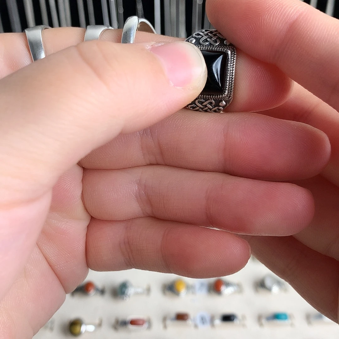 925银925纯银正方形戒指