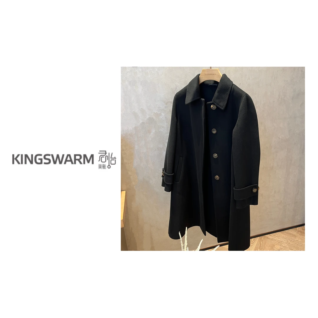 君怡【女士新款翻领纽扣开衫】100山羊绒