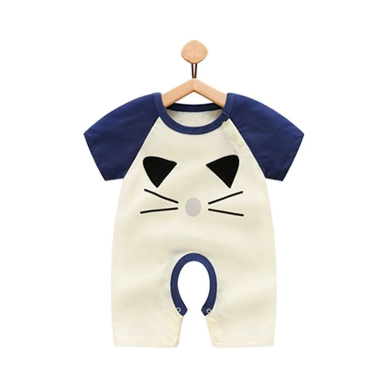 8234夏季短袖新生儿薄款外出纯棉睡衣婴儿宝宝夏天连体衣包屁衣