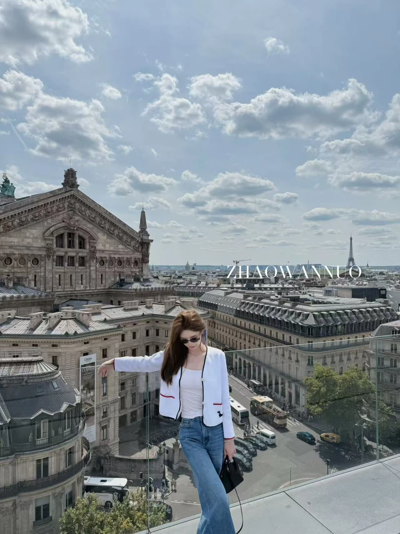 ZHAO WANNUO 丨 T*B早秋V领网眼针织小狗开衫NC0663