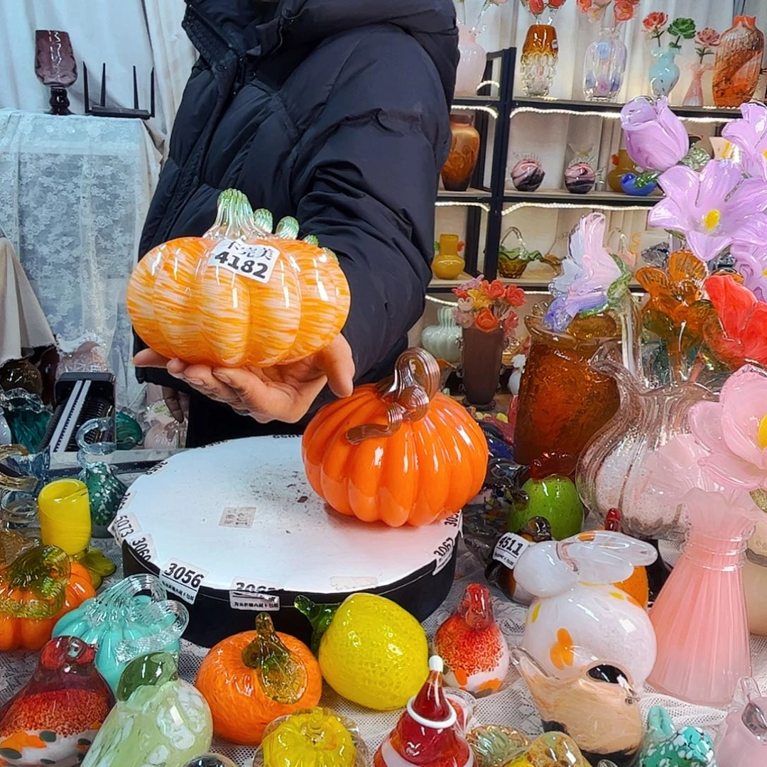 家悦琉璃花瓶摆件