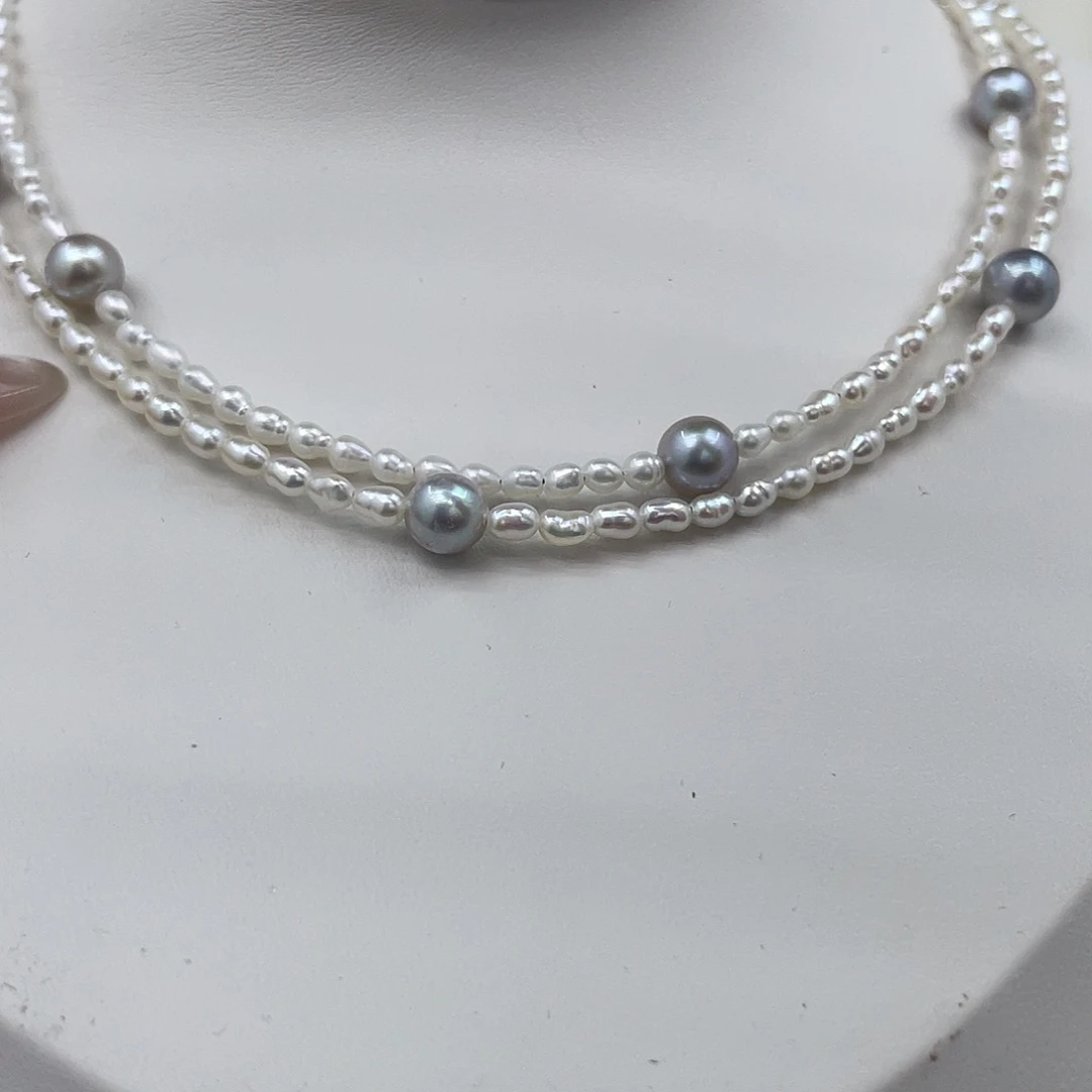 银S925镶嵌淡水珍珠颈饰
