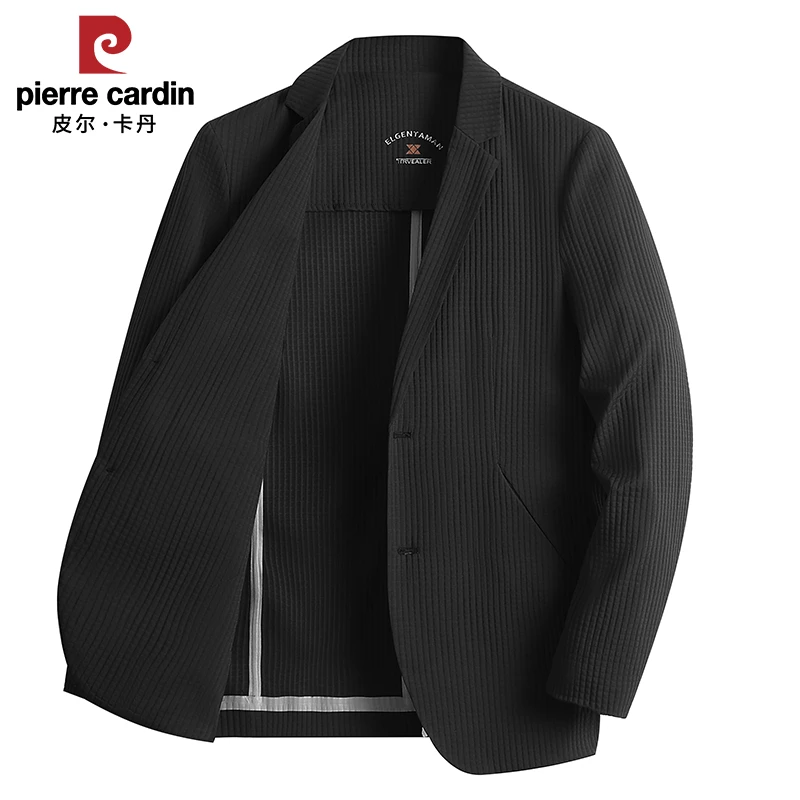 皮尔卡丹春秋季新款行政西装领夹克休闲时尚潮流百搭