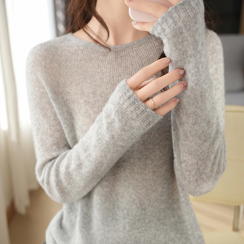 哥弟阿玛施正品2025早秋新款羊绒衫女薄款针织打底毛衣宽松羊毛衫