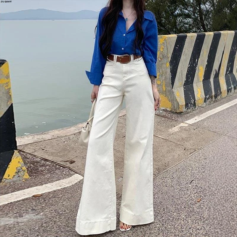 阔腿裤垂感喇叭牛仔裤女2025秋季高腰显瘦宽松百搭休闲直筒拖地裤