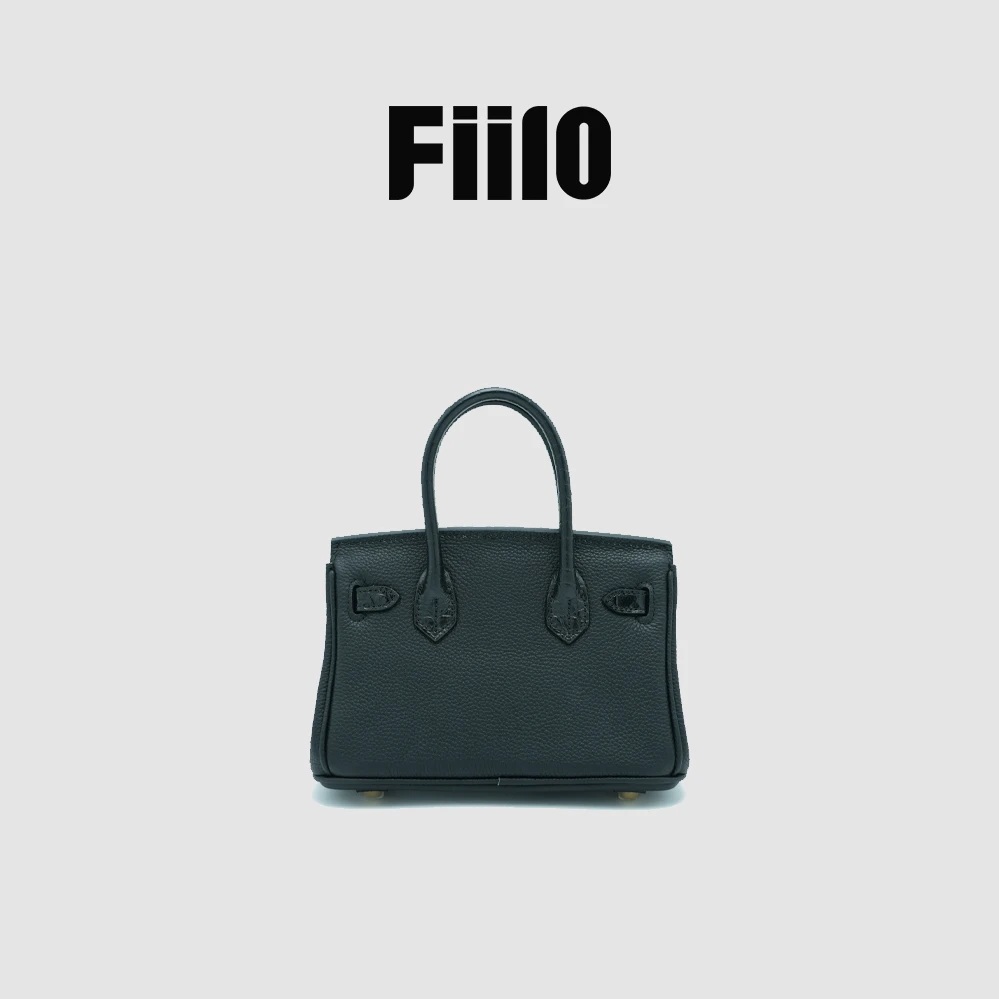 【Fiilo菲洛】T108黑色新款铂金包20底长真皮牛皮女士手提包