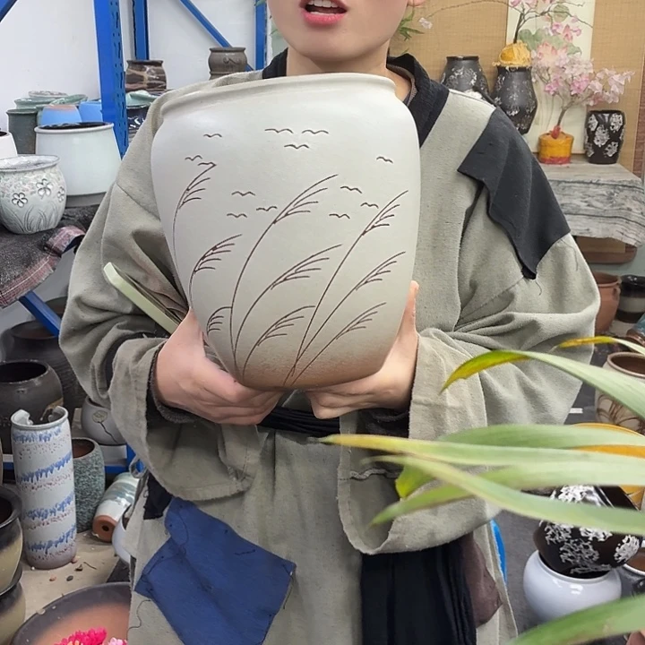 19×24 -粗陶花盆有孔-买买买