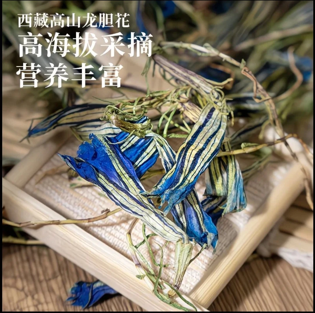 西藏精选野生龙胆花50克蓝玉簪花