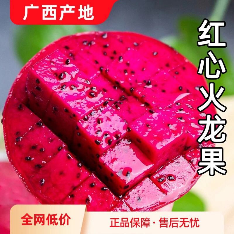 广西金都一号红心火龙果新鲜现摘当季大果甜农家水果红肉5斤包邮