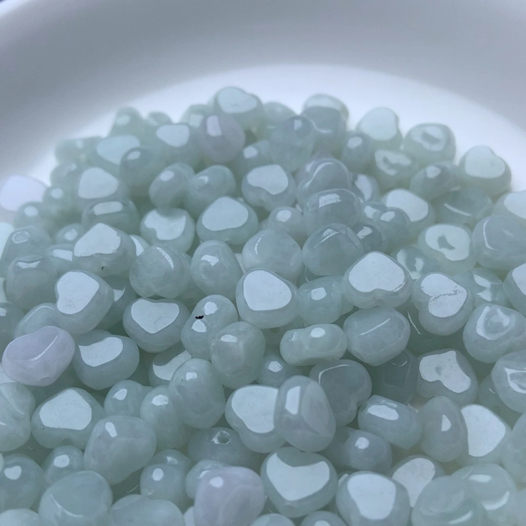 散珠翡翠卡7的冰晴绿白珠50个