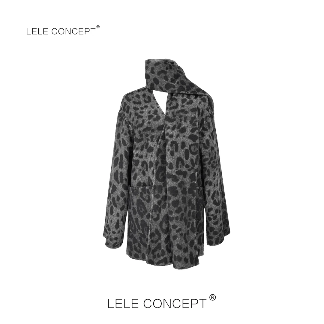 LELE CONCEPT丨「漾」小众设计师款秋冬款围巾两面外套Y0418