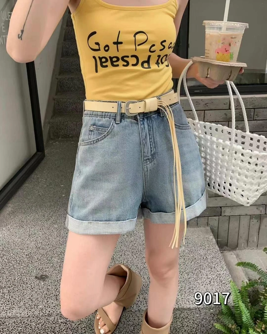 9017#显瘦牛仔短裤夏季男友风中腰短裤时尚韩版潮流休闲百搭短裤