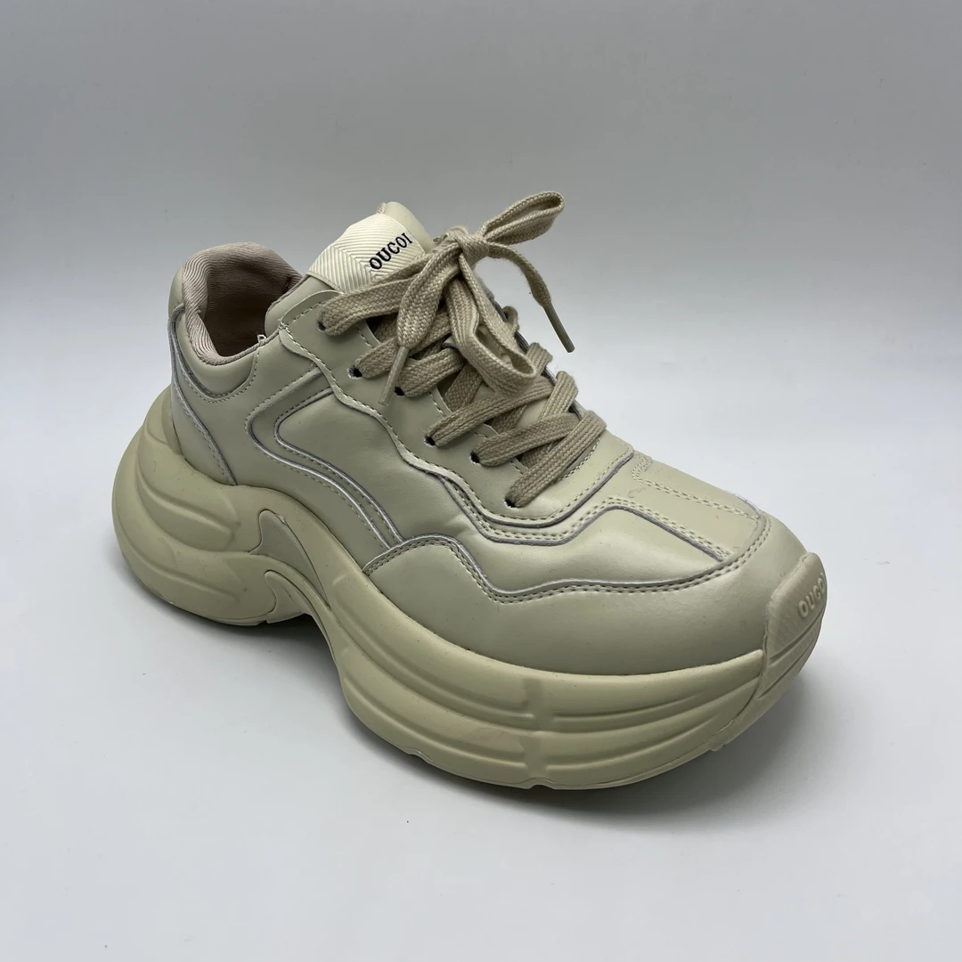 小个子6cm厚底老爹鞋女2025春秋新款复古百搭系带运动休闲鞋