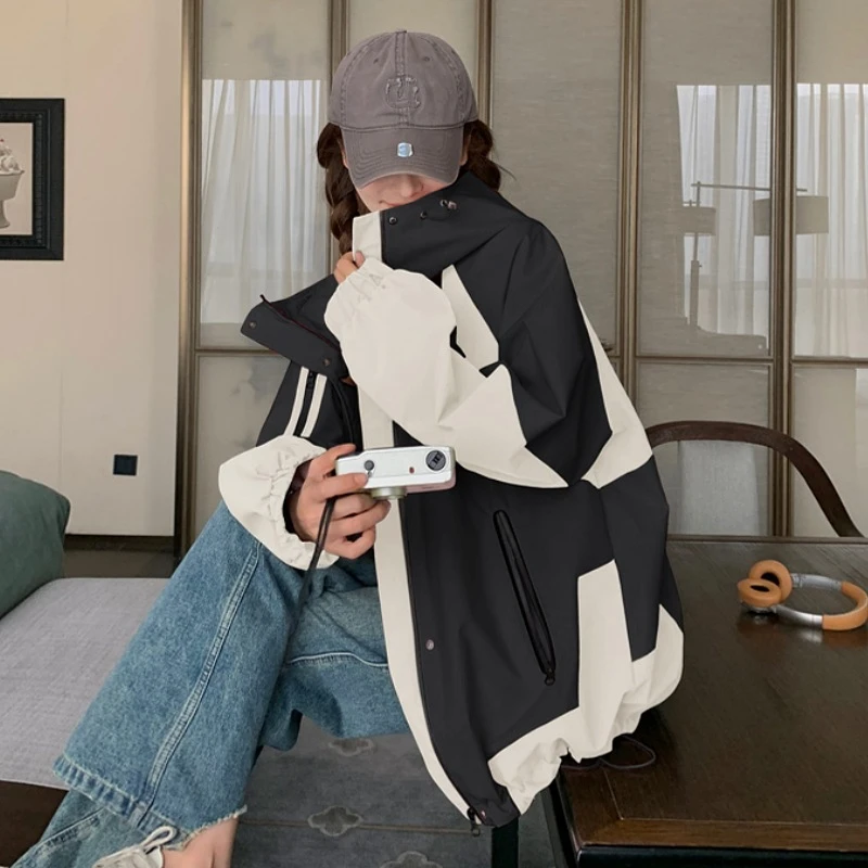 2025年新款女冬季短款户外韩版宽松棉衣冲锋衣工装棉服加厚外套潮