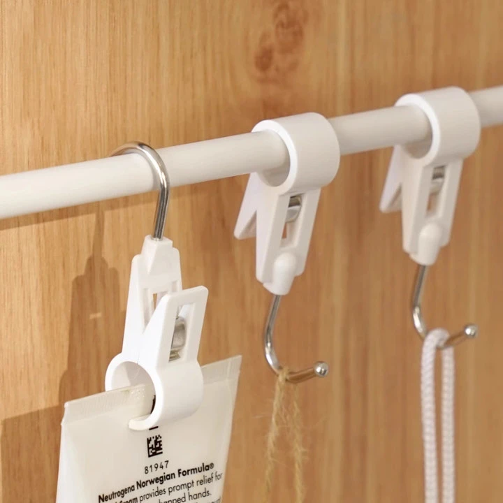 日式强力夹杆挂钩浴室不锈钢便利小夹子钢管夹防风夹衣服毛巾挂钩