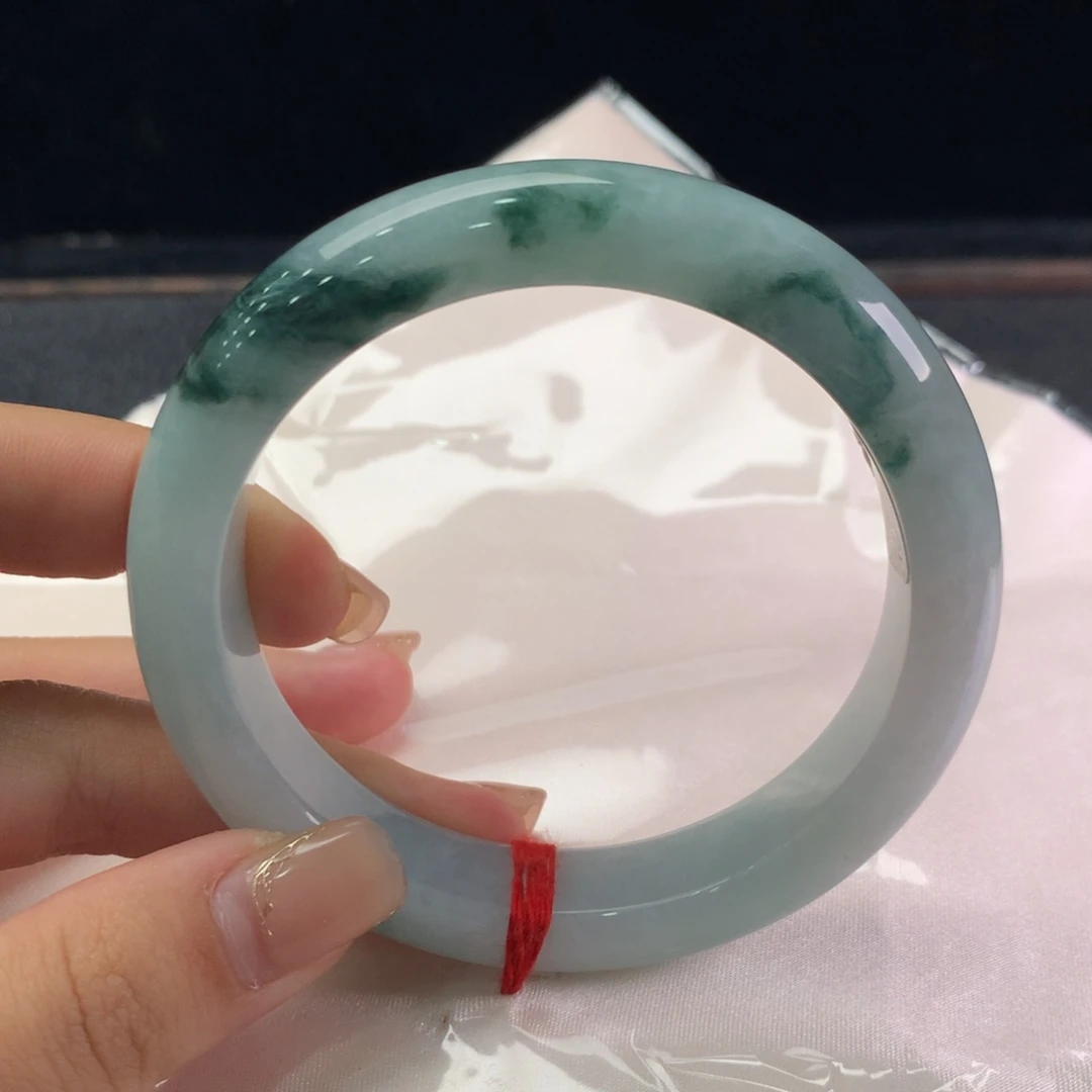 未镶嵌手镯翡翠缅甸A货翡翠 种水飘花58 89