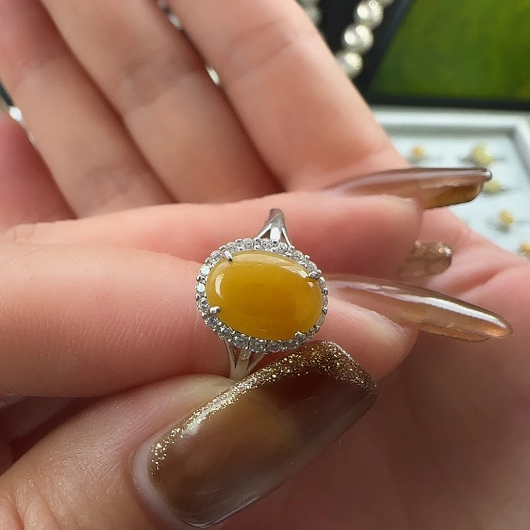 翡翠银S925镶嵌戒指