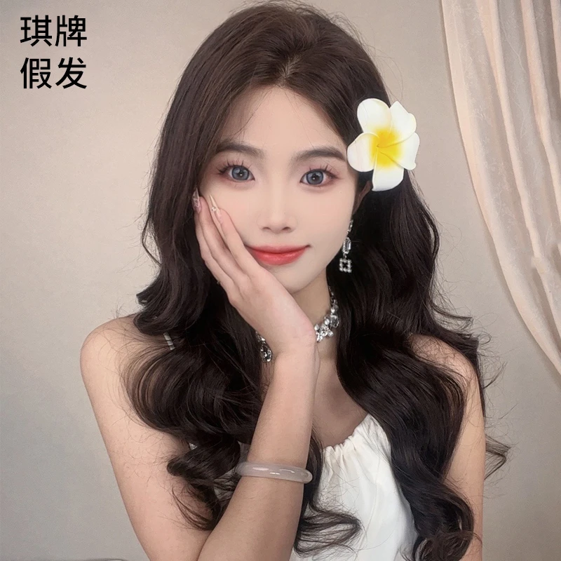 【薄递针卷发】琪牌假发女仿真头皮透气轻薄中长卷发气质全真发头套