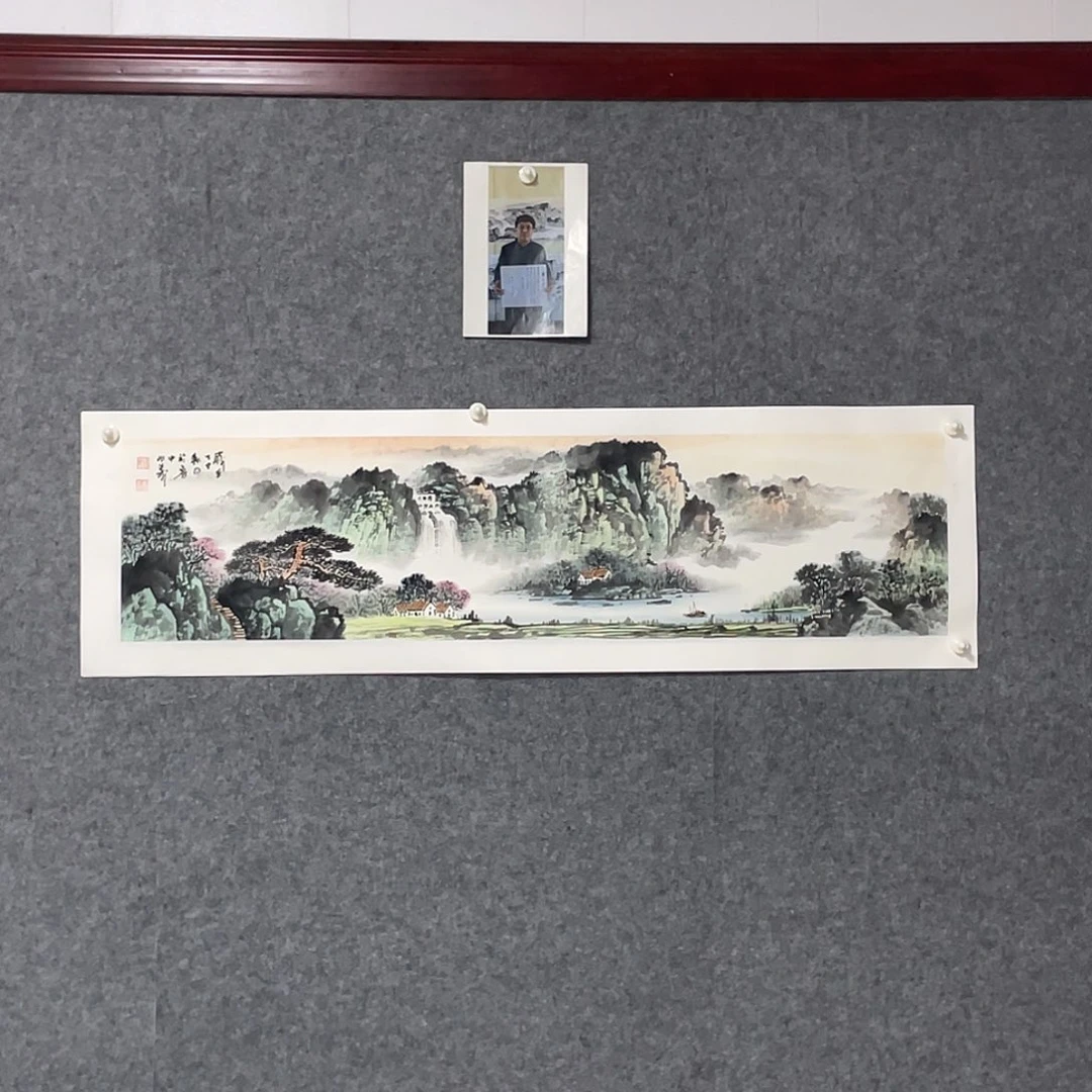 国画四尺对开画芯 捡漏
