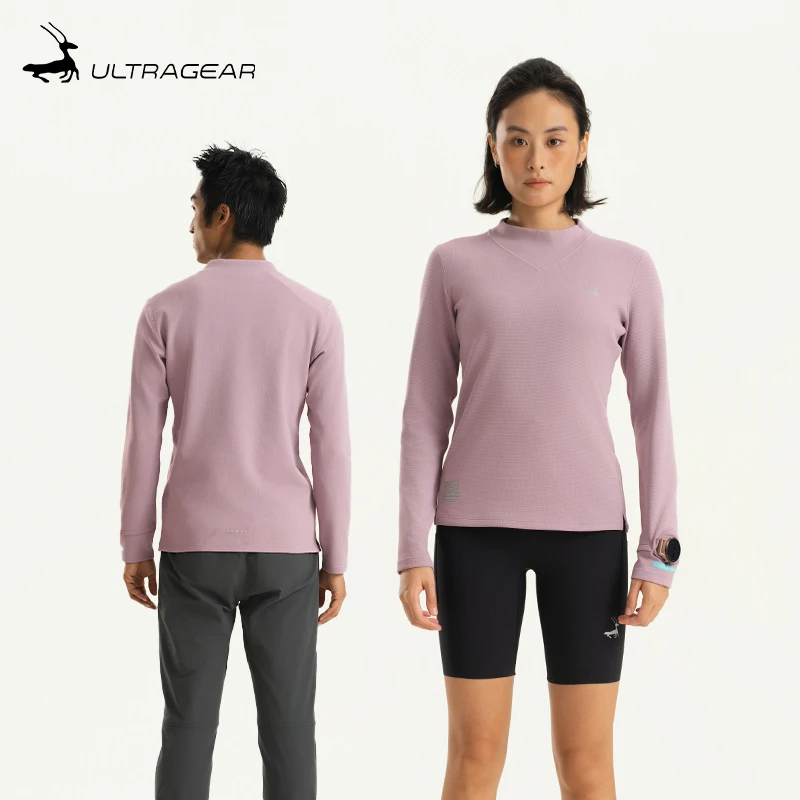 UltraGear优极 隐能磨毛高领长袖保暖透气贴身层跑步运动长袖T恤