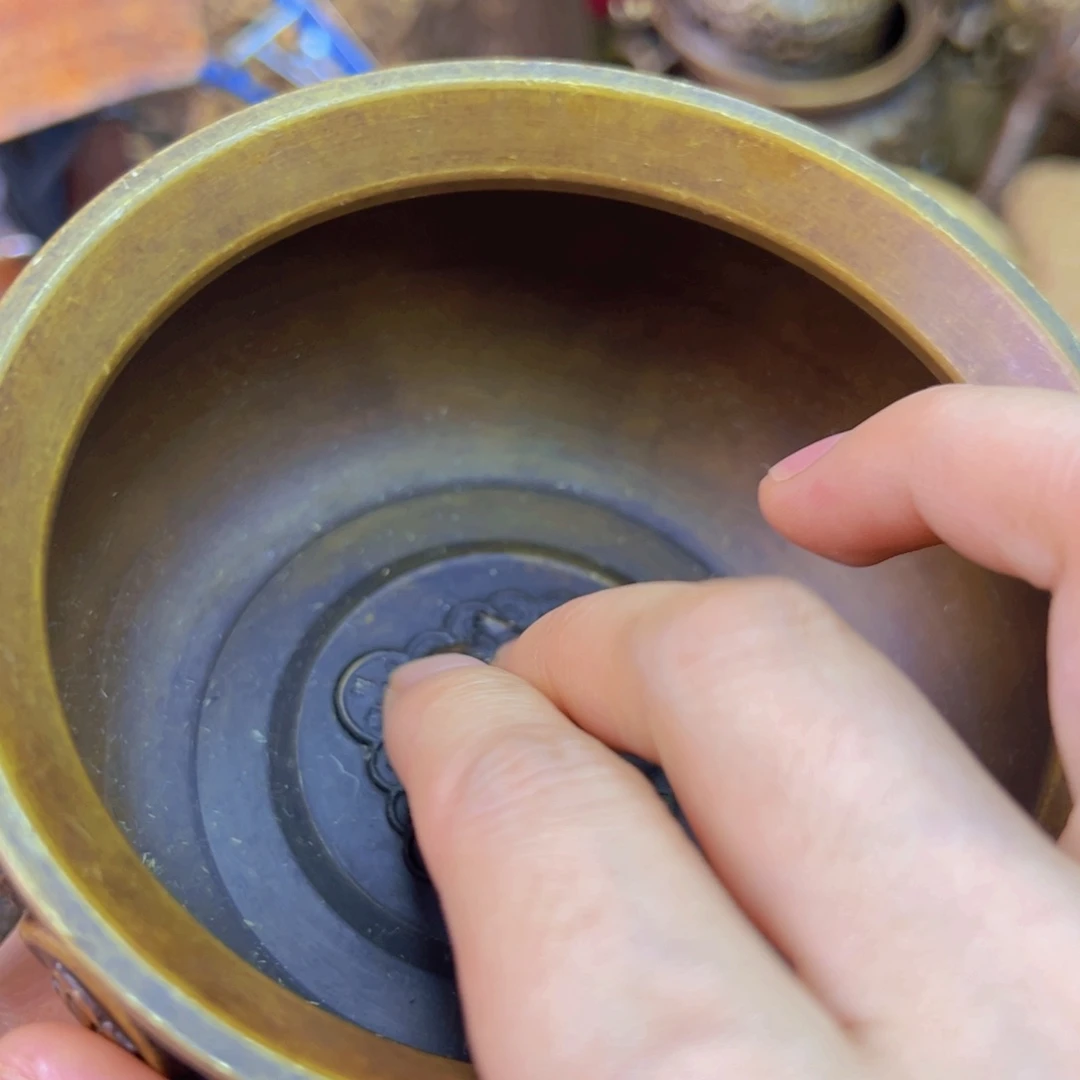 原矿风磨铜金蟾聚宝盆