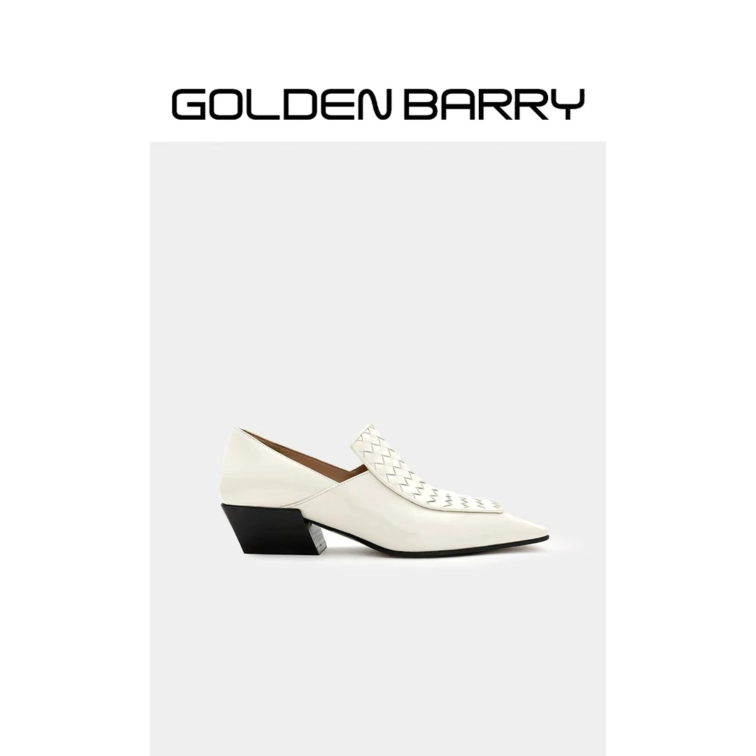 GOLDENBARRY|646078时尚编织方头乐福鞋
