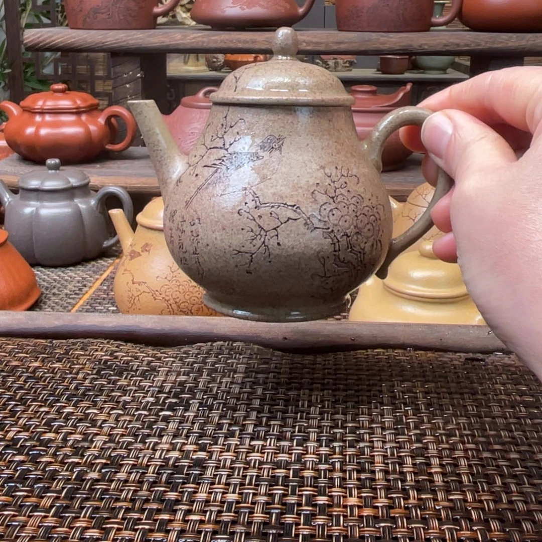 紫砂茶壶宜兴原矿紫砂手工制180