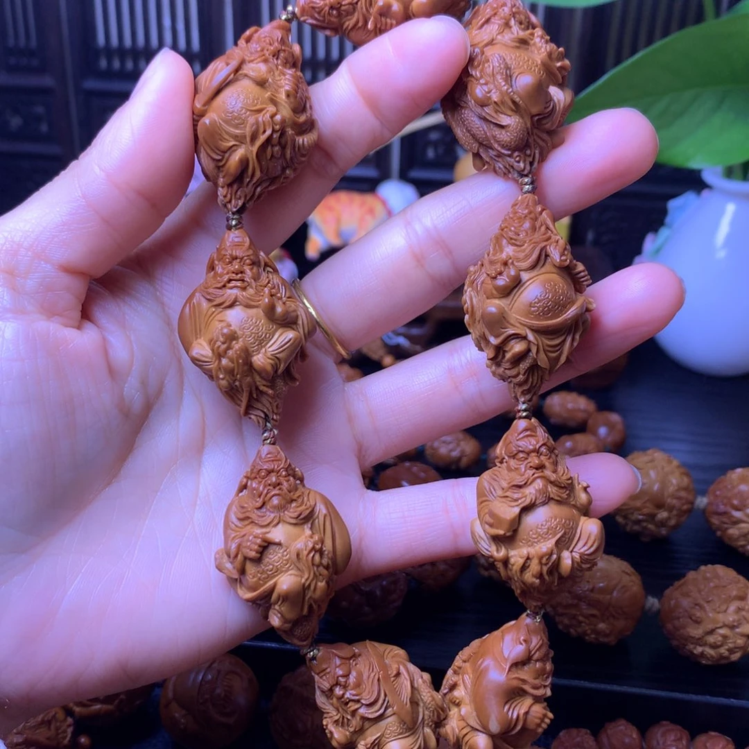 手串/手链橄榄核龙双鬼钟馗手持