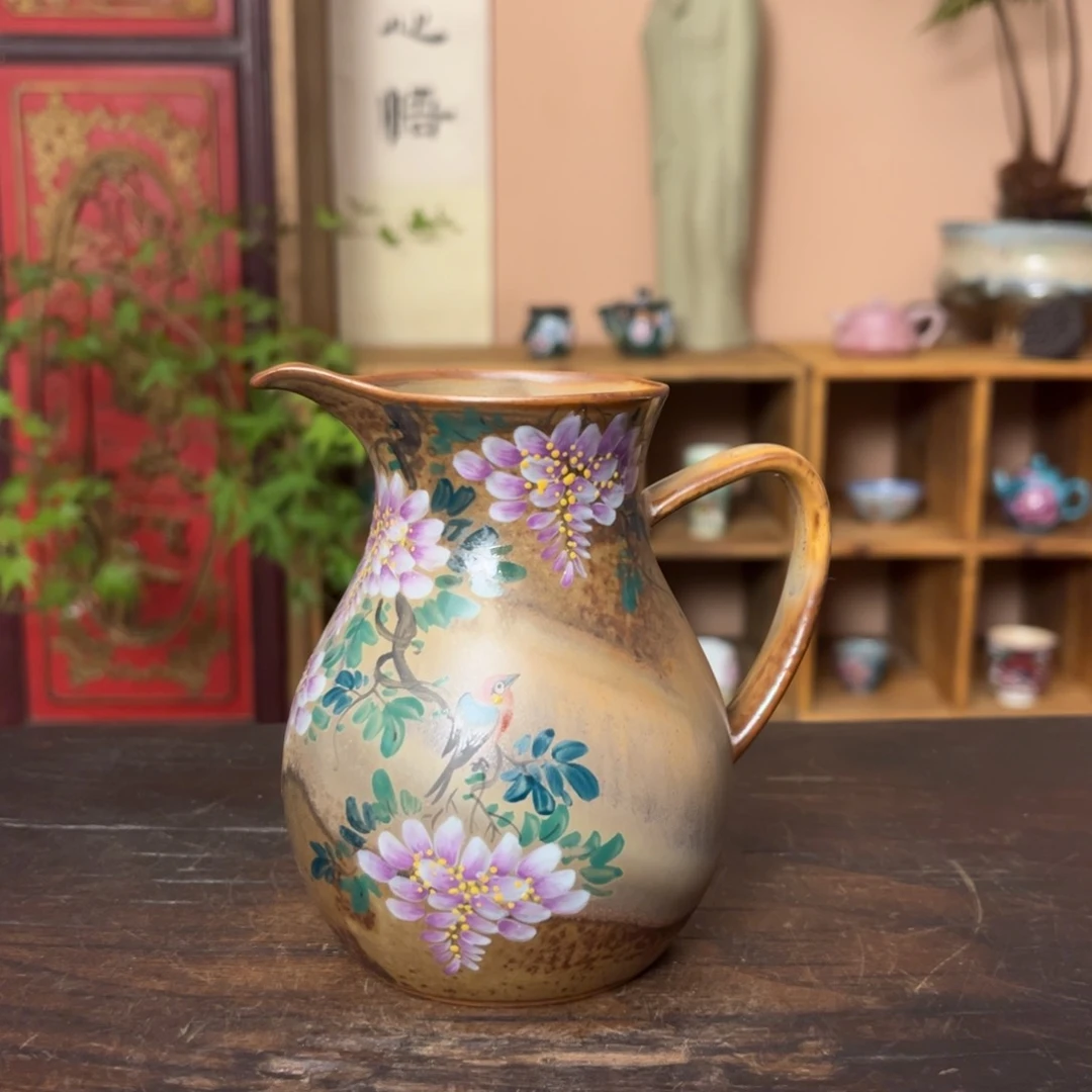杯柴烧纯手工手绘陶瓷