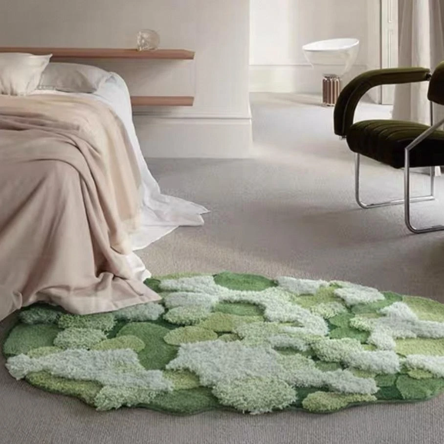 森林苔藓地毯卧室床边地毯地毯轻奢地毯50*80cm
