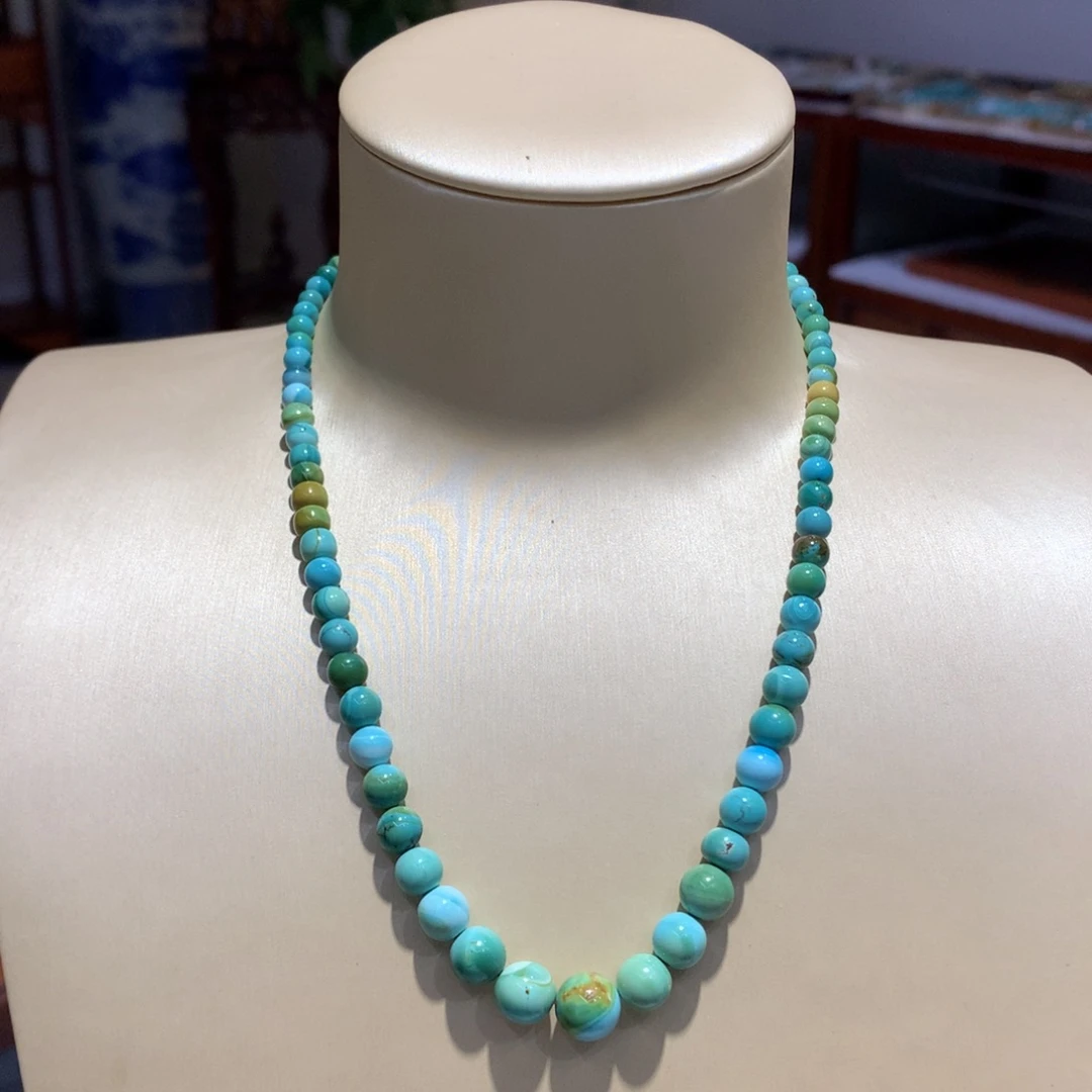 未镶嵌绿松石水波纹锁骨链