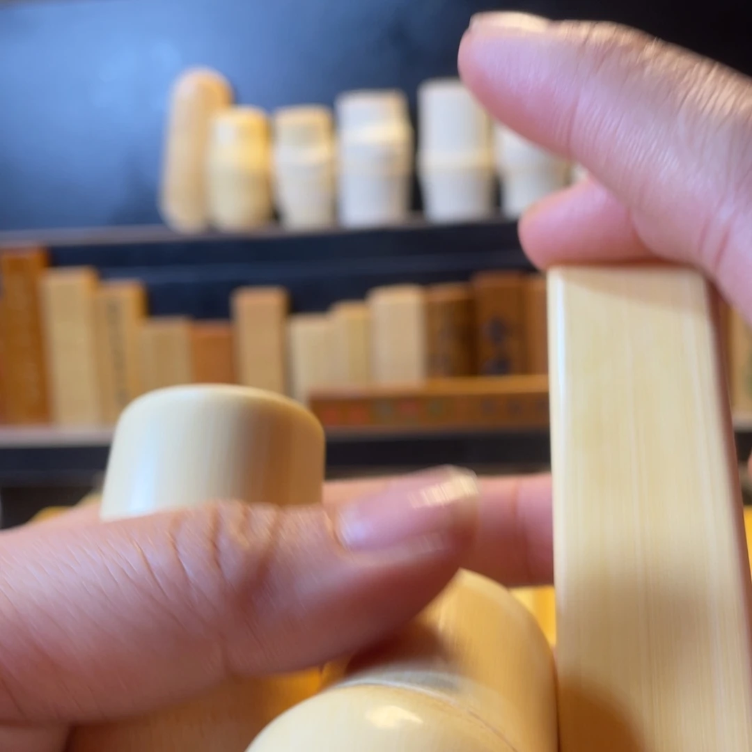 十****手工实心玉竹手把件