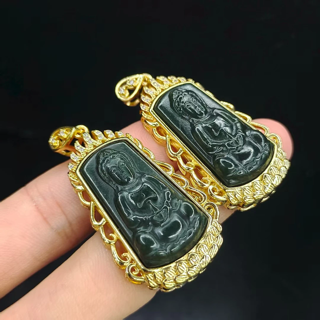 【龙龙严选】和田玉观音吊坠赠链GS【多样性发其一】约27-15mm