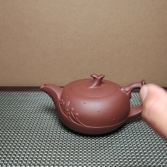 紫砂茶壶孟****园底槽清浪花壶半手工制作260ml